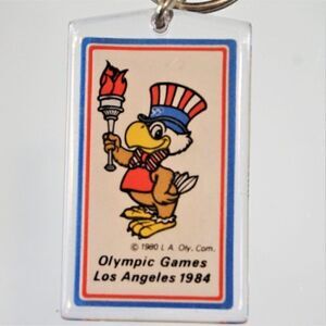 Vintage Keychain Sam the Olympic Eagle 1984 Los Angeles Olympic Games XXIII